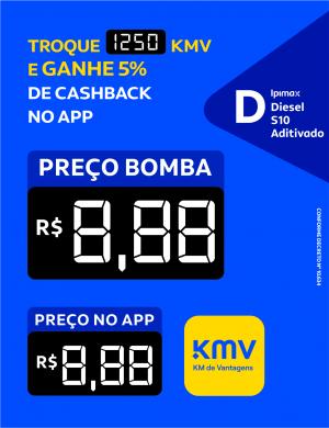 BA KMV Diesel S10 Aditivado Vinil 0.10mm Aplicado em Poliondas 3mm 100x130cm 4x0  Corte Reto 