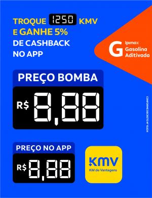 BA KMV Gasolina Aditivada Vinil 0.10mm Aplicado em Poliondas 3mm 100x130cm 4x0  Corte Reto 