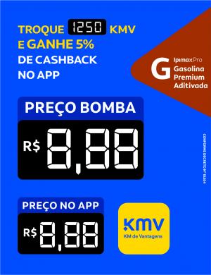 BA KMV Gasolina Premium Aditivada Vinil 0.10mm Aplicado em Poliondas 3mm 100x130cm 4x0  Corte Reto 